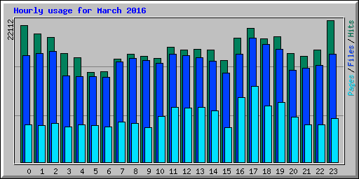 Hourly usage for March 2016